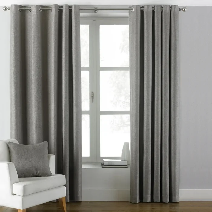 ATLANTIC 117X183 RING TOP CURTAINS GREY