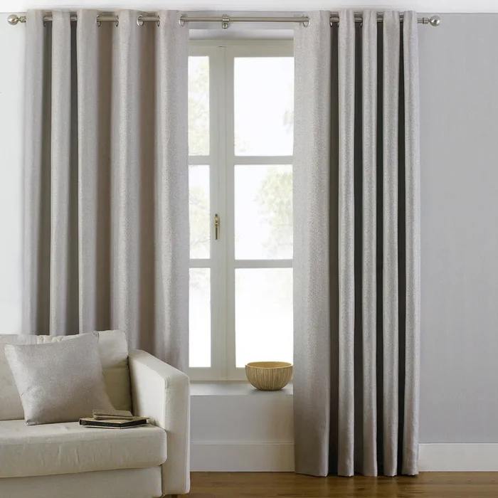 ATLANTIC 168X137 RING TOP CURTAINS NATURAL