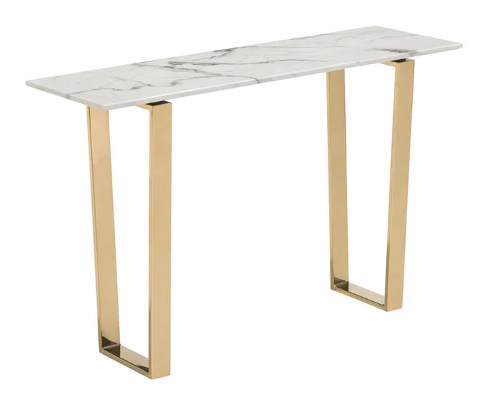 Atlas Console Table Stone & Gold, Faux Marble
