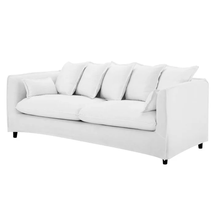 Avalon Slipcover Fabric Sofa, Fabric, White, 20075