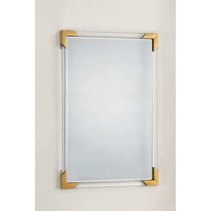 Balkan Acrylic Gold Rectangular Wall Mirror – Clear