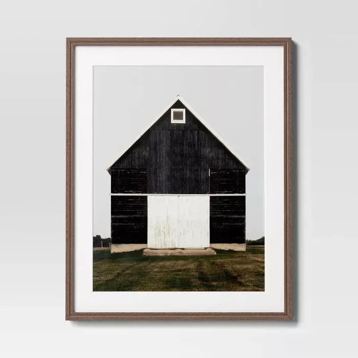 Barn Framed Poster Black – Countryside Elegance, Vintage Artistry