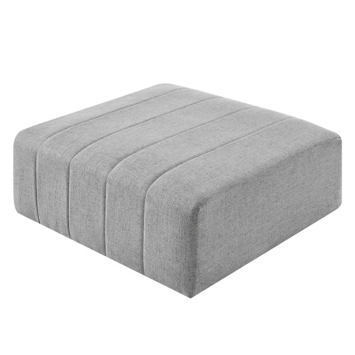 Bartlett Upholstered Fabric Ottoman, Fabric, Light Grey Gray, 19965