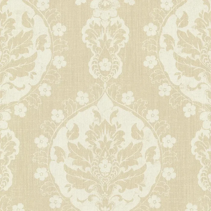 Beacon House 2614-21057 Lourdes Sand Damask Medallion Wallpaper