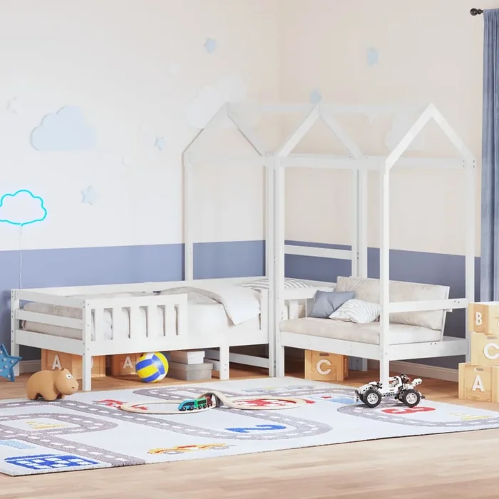 Bed And Bench Set With Roof Without Mattress Single