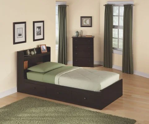 Bedroom Furniture Set with Twin Size Bed in Walnut – My Space, My Place – New Visions by Lane – 316-BSET-1