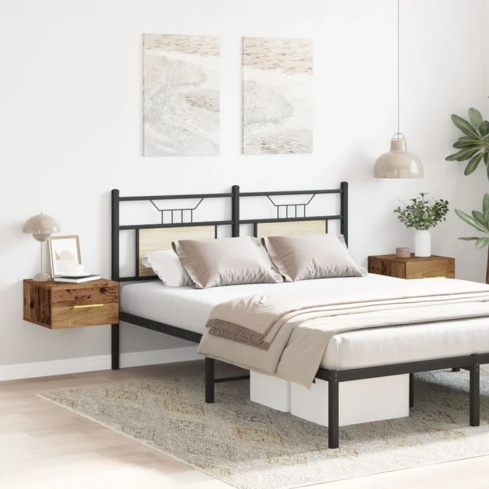 Bedside Cabinets 2 Pcs Wall-Mounted Old Wood 35X35X20 Cm