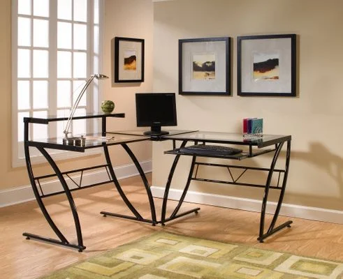 Belaire Glass L-Shaped Desk – Z-Line Designs – ZL1441-1DU