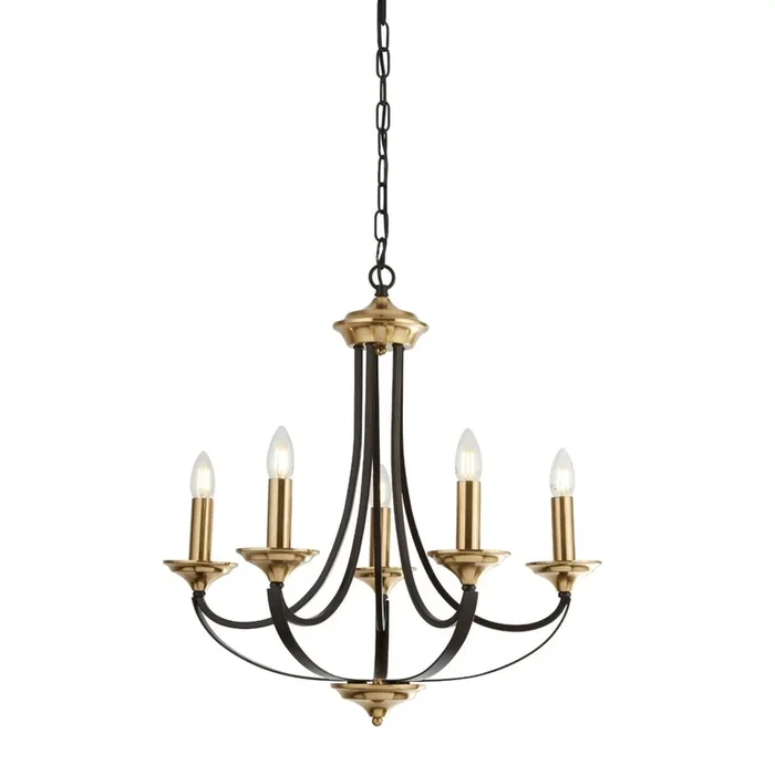 Belfry 5 Light Dark Brown and Bronze Ceiling Light