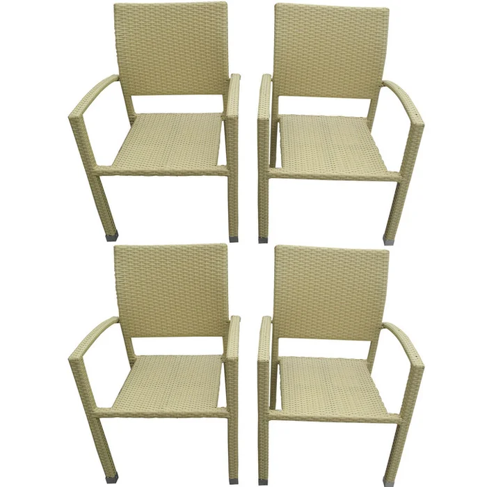 Bella Patio Chairs Set of 4 in Tan