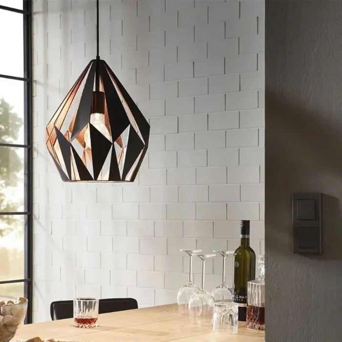 Bess Black & Copper Pendant Ceiling Light