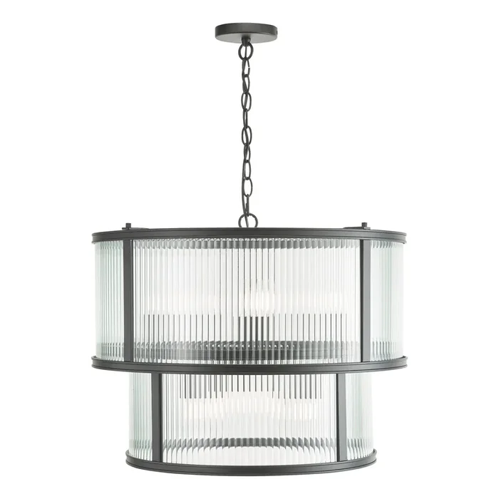 Bianka 6 Light Matte Black & Glass Pendant Ceiling Light