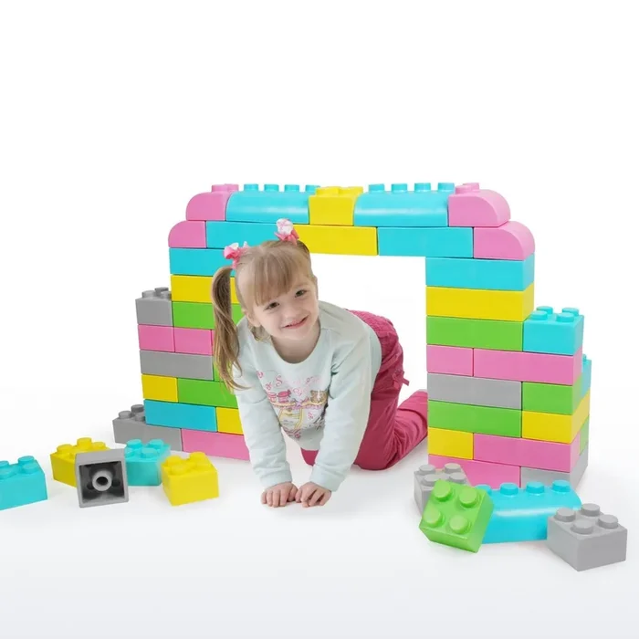 Big Building Block Set Pastel Colours x 42 Pieces