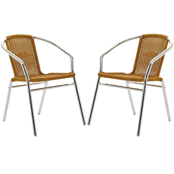 Bistro Dining Chairs Set of 2 in Natural