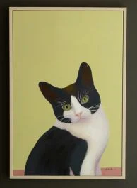 Black and White Cat Framed Wall Art on Canvas