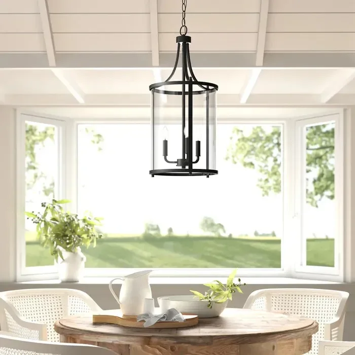 Black Cleveland Dimmable Lantern Cylinder Chandelier