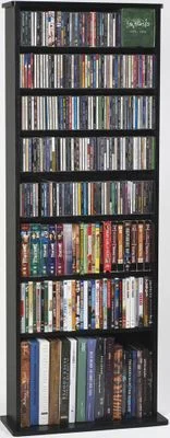 Black DVD Storage Rack – Leslie Dame DVD Storage – CDV-500BLK