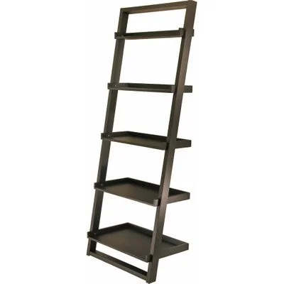 Black Leaning Bookshelf – Winsome Trading – 29525