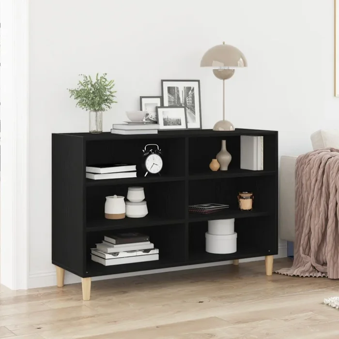 Black Oak Sideboard 103.5X35X70 Cm Made Of Engineered Wood