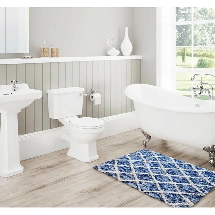 Blue Jacklynne Rectangular Bath Rug K8158