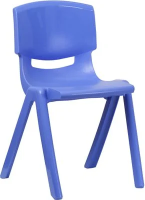 Blue Plastic Stackable School Chair- YU-YCX-007-BLUE-GG