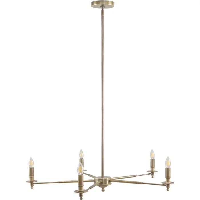Blythe 5 Light Brass Chandelier