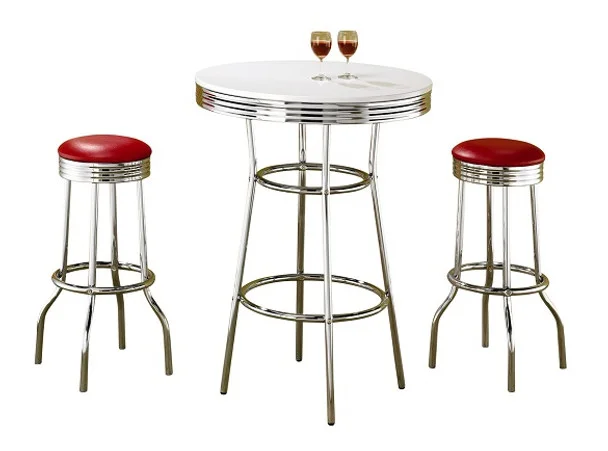 Boom Boom Room Retro Pub Set Red Stools