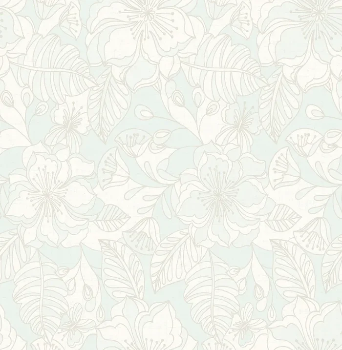 Brewster 2766-003540 Vera Light Blue Flowers Wallpaper