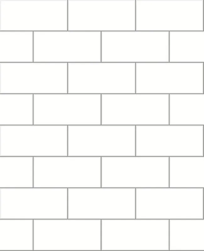 Brewster 2767-23750 Galley Off-White Subway Tile Wallpaper