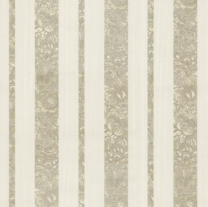 Brewster 2768-3227 Certosa Gold Floral Stripe Wallpaper