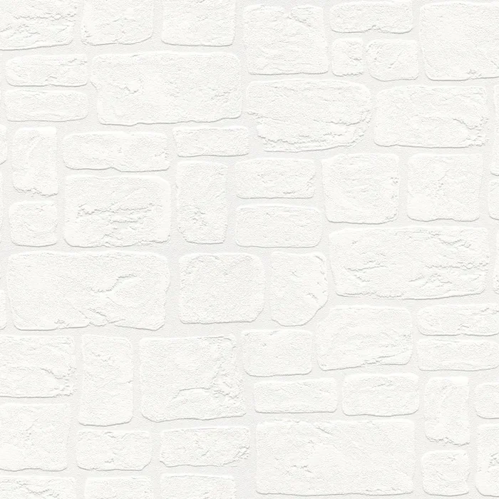 Brewster 4000-2040-42 Gaffrey White Stone Paintable Wallpaper