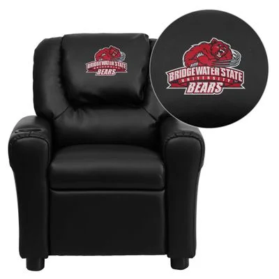 Bridgewater State University Bears Black Vinyl Kids Recliner – DG-ULT-KID-BK-41009-EMB-GG