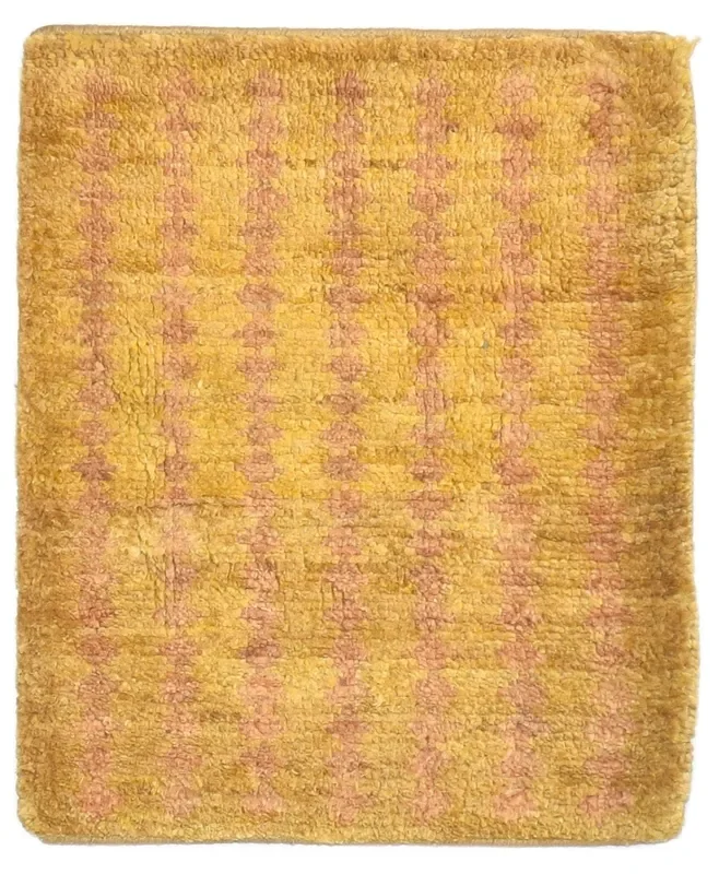 Brigida Gold Jute Rug 2′ X 3′ Modern Hand Knotted Scandinavian Striped