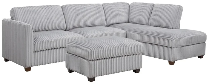 Brittany Right Hand Corner Terminal Sofa and Footstool