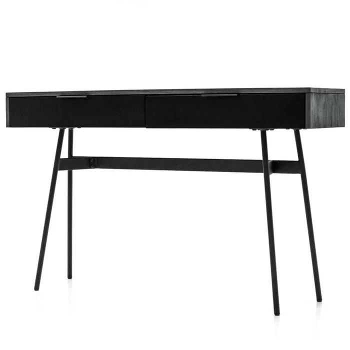 Bronks Black Acacia Console Table with Two Drawers 130cm