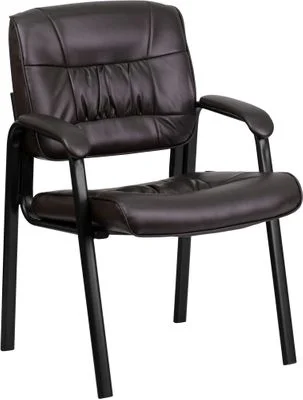 Brown Leather Guest / Reception Chair – BT-1404-BN-GG