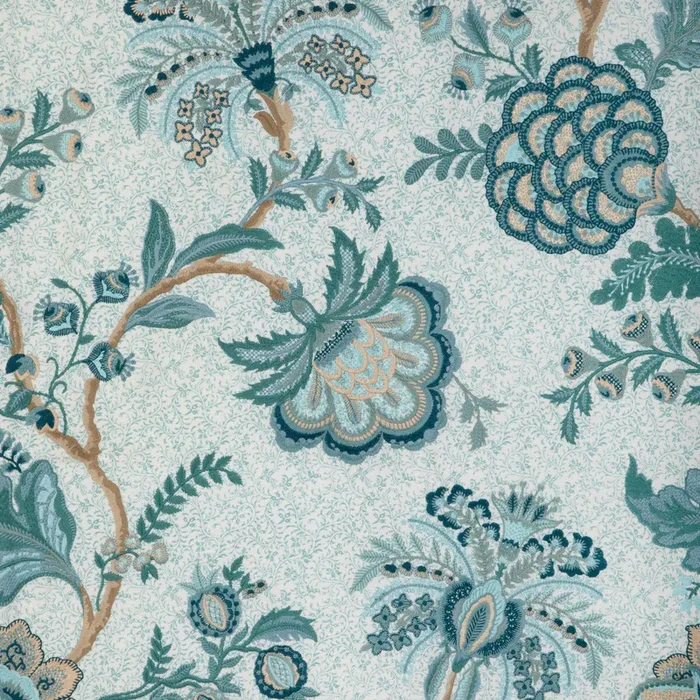 BRUNSCHWIG & FILS 8023118.535.0 ANDUZE EMB TEAL/SKY Fabric