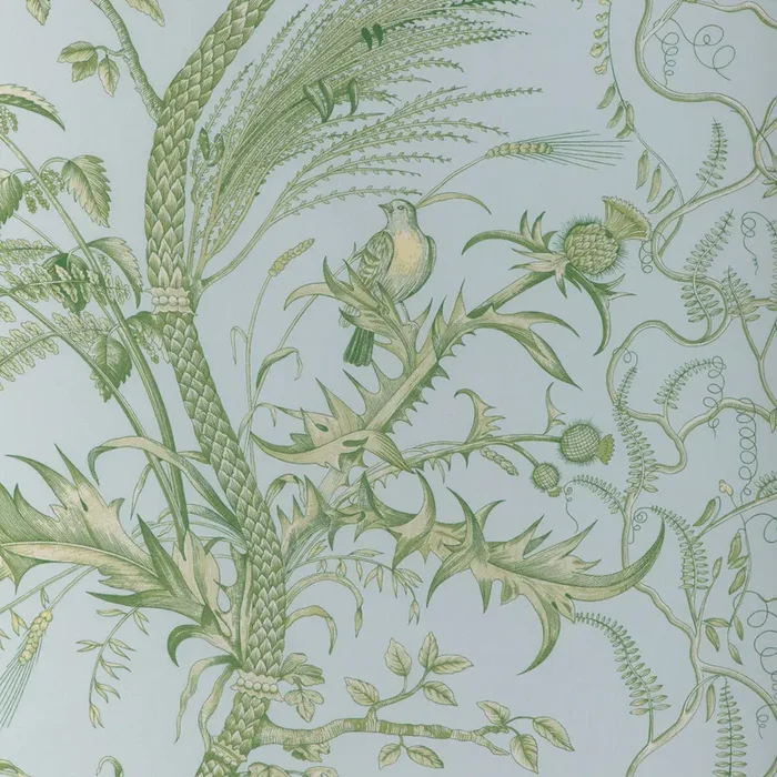 BRUNSCHWIG & FILS 8024101.153.0 BIRD AND THISTLE II SKY Fabric