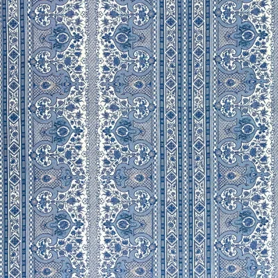 BRUNSCHWIG & FILS BR-79743.222.0 DIGBY S TENT LINEN & COTTON PRINT MOROCCAN BLUE Fabric