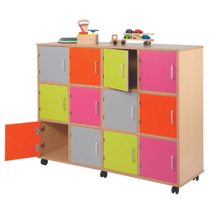 Bubblegum Mobile Wooden Locker Unit