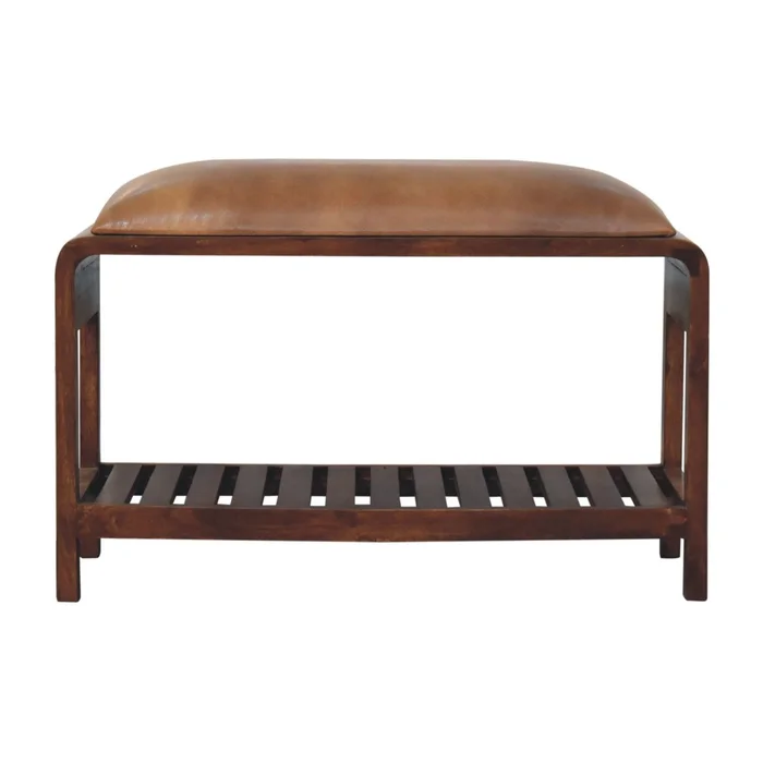 Buffalo – Slatted Square Bench – Brown