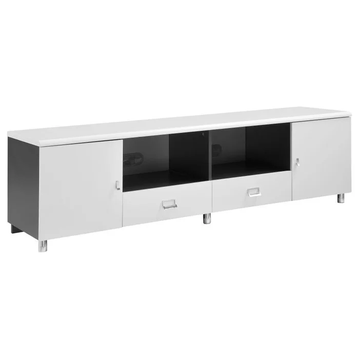 Burkett – 2 Door Engineered Wood TV Stand – White High Gloss