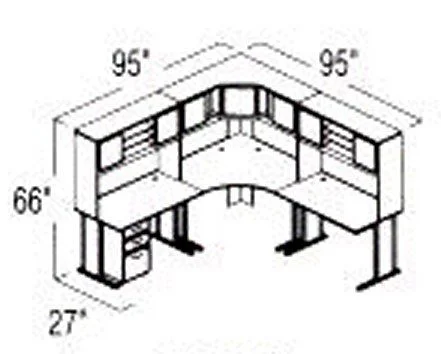 Bush Advantage Beech Design 22 – Plan For 8′ by 8′ Work Station