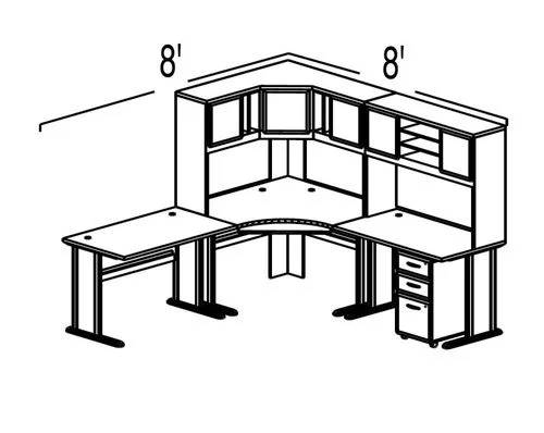 Bush Advantage Hansen Cherry Design 24 – Plan For 8′ by 8′ Work Station