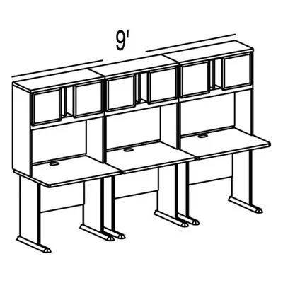 Bush Advantage Medium Cherry Design 34 – Plan For 9′ Work Station