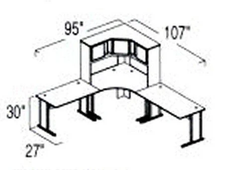 Bush Advantage Pewter Design 25 – Plan For 8′ by 9′ Work Station