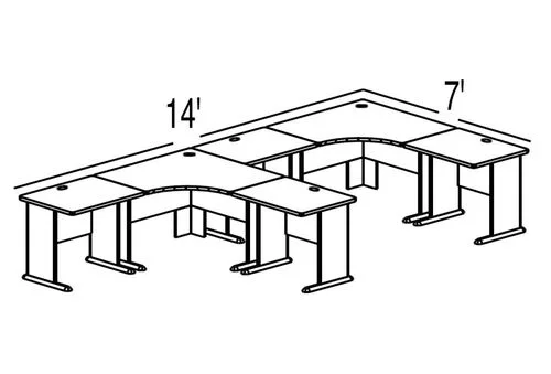 Bush Advantage Slate Design 44 – Plan For 14′ by 7′ Work Station