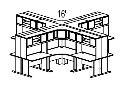 Bush Advantage Slate Design 47 – Plan For Multi-Station 8′ by 8′ Work Station