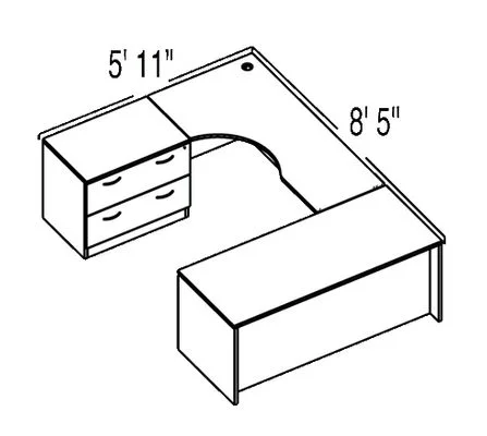 Bush C Series Corsa Light Oak Design 23 – Plan For 5′ 11″ x 8′ 5″ Work Station