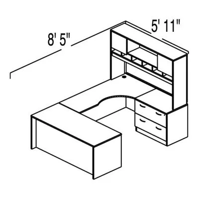 Bush C Series Corsa Light Oak Design 25 – Plan For 5′ 11″ x 8′ 5″ Work Station